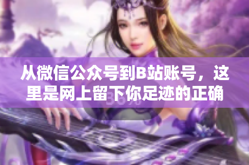 从微信公众号到B站账号，这里是网上留下你足迹的正确姿势