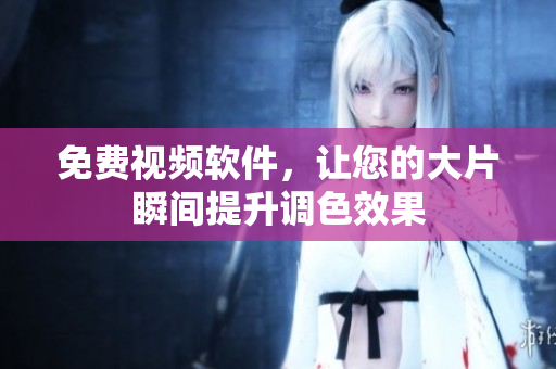 免费视频软件，让您的大片瞬间提升调色效果