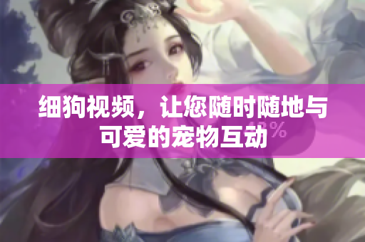 细狗视频，让您随时随地与可爱的宠物互动