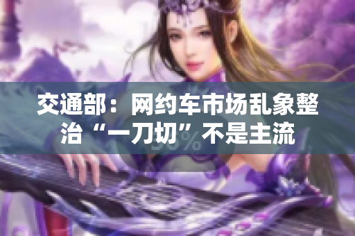 交通部：网约车市场乱象整治“一刀切”不是主流
