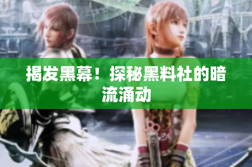 揭发黑幕！探秘黑料社的暗流涌动