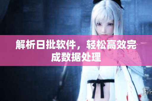 解析日批软件，轻松高效完成数据处理