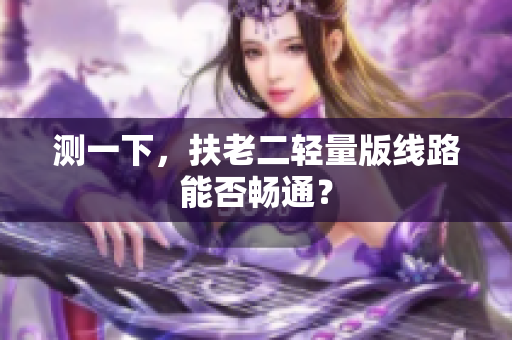 测一下，扶老二轻量版线路能否畅通？