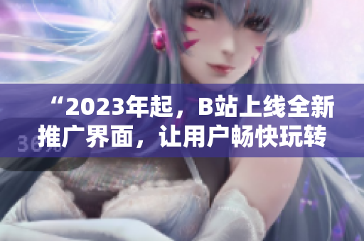 “2023年起，B站上线全新推广界面，让用户畅快玩转视频世界！”