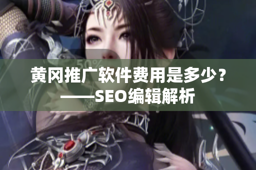 黄冈推广软件费用是多少？——SEO编辑解析