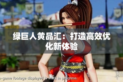 绿巨人黄品汇：打造高效优化新体验