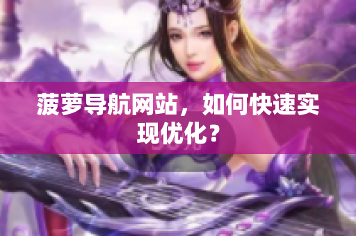 菠萝导航网站，如何快速实现优化？