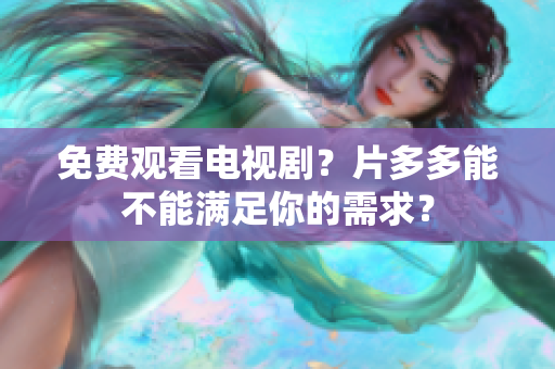 免费观看电视剧？片多多能不能满足你的需求？