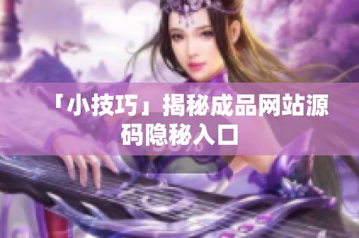 「小技巧」揭秘成品网站源码隐秘入口