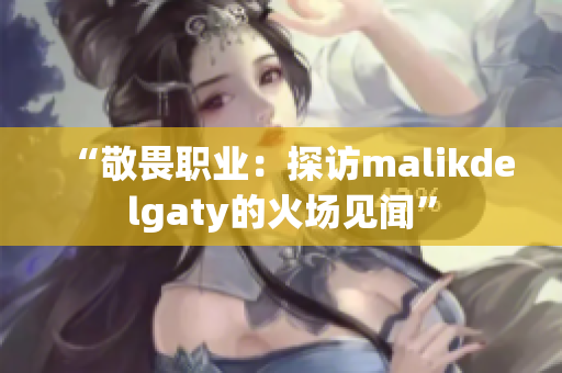 “敬畏职业：探访malikdelgaty的火场见闻”